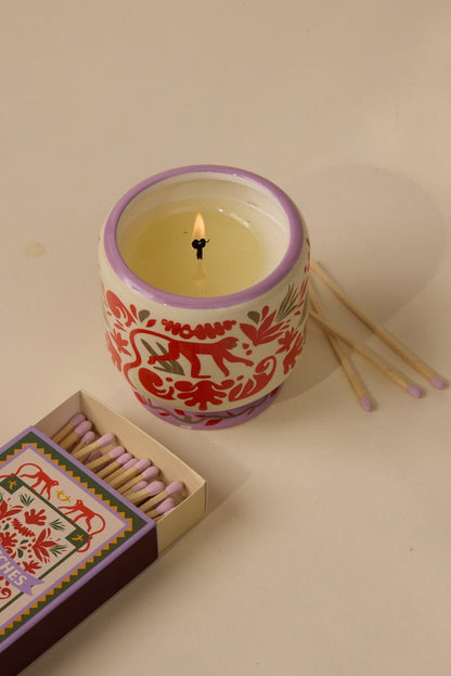 Jungle Ceramic Soy Wax Candle - Coconut &amp; Amber