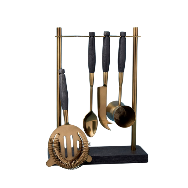 Arendal Aged Bronze Hanging Bar Tool Set