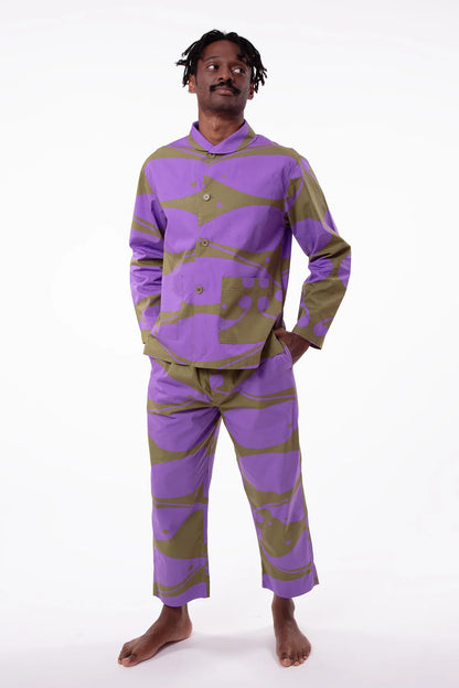 Organic Cotton Pyjama Set Barbarian Olive