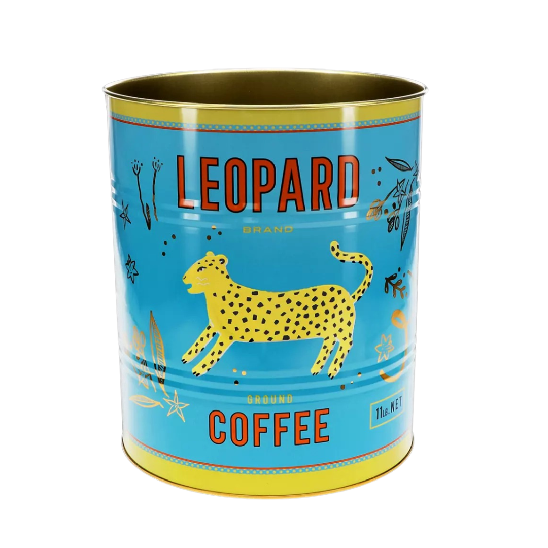 Coffe Leopard Storage Tin Large