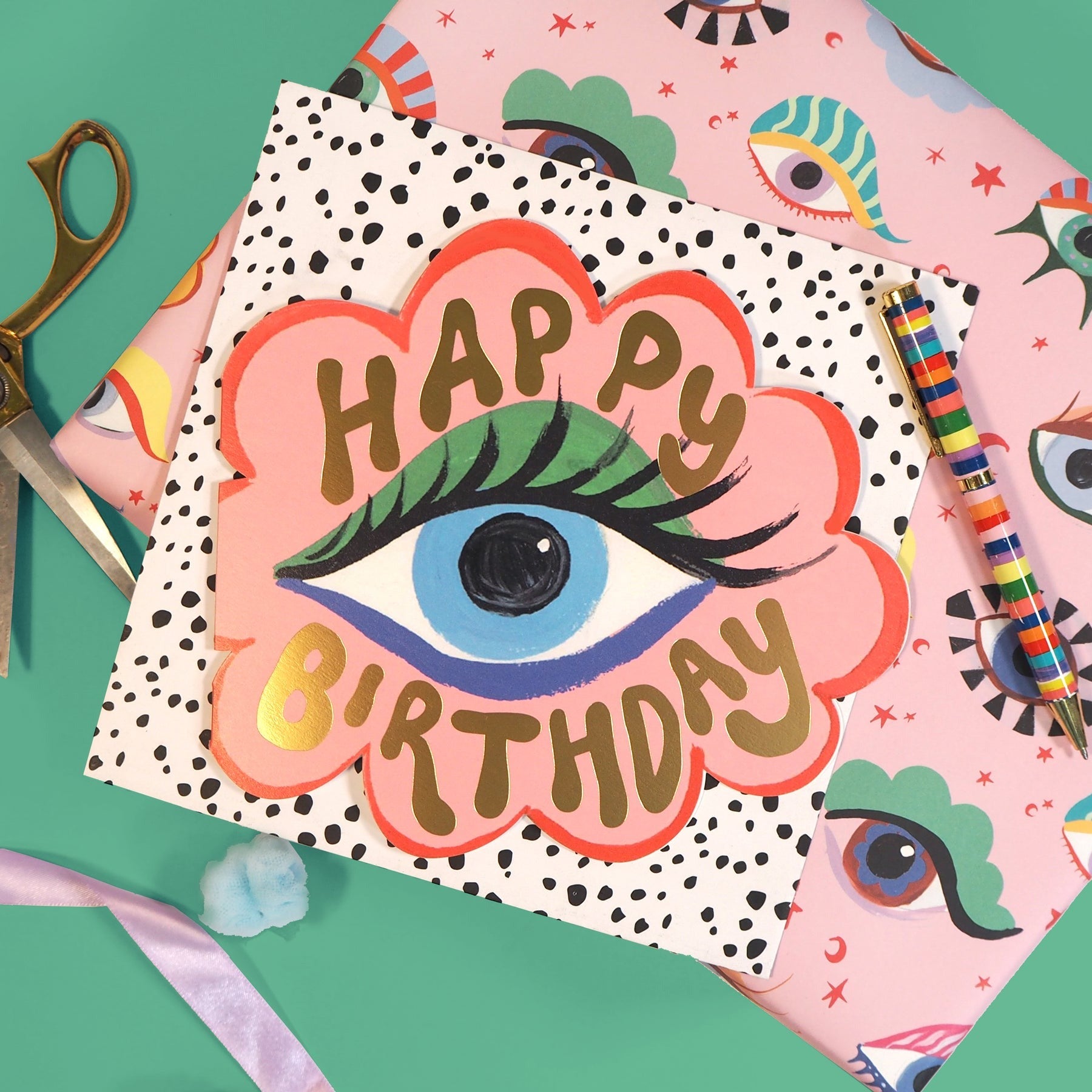 Flower Eye Shaped Card