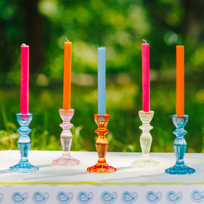 Boho Tall Glass Candle Holder