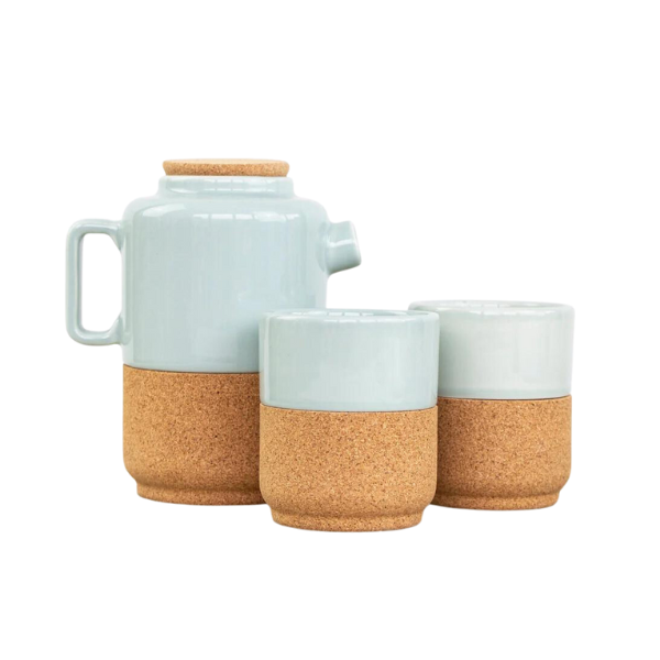 Tea For Two Gift Set Aqua 2 mugs and 1 teapot