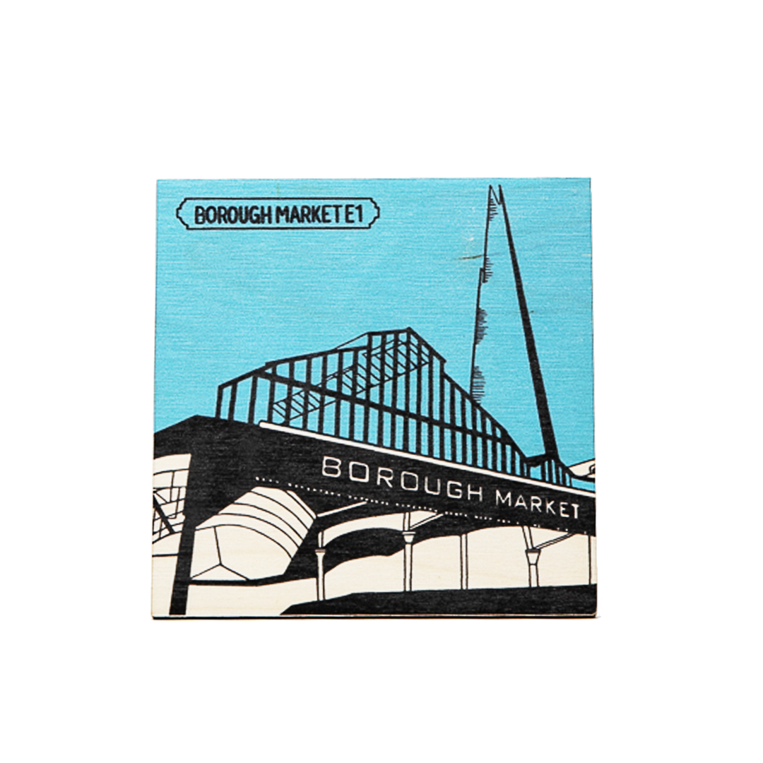 Borough Marcket Square Wooden Coaster