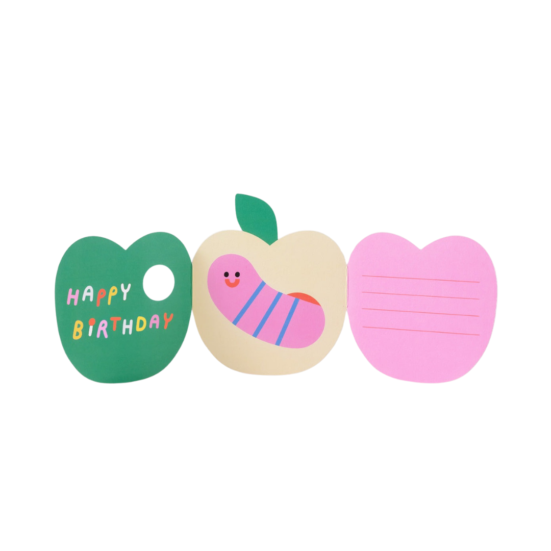 Apple Fold-Out Happy Birthday Card