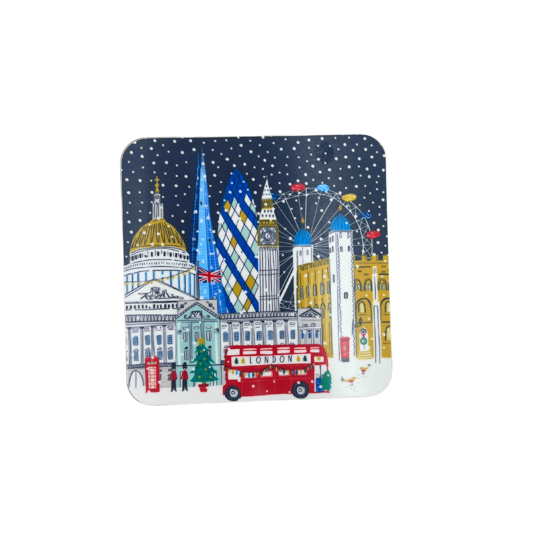 Big Ben, London Eye, Tower of London &amp; Gherking Square Coaster