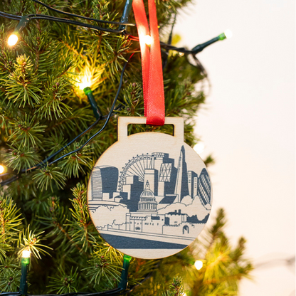 London Skyline Wooden Bauble