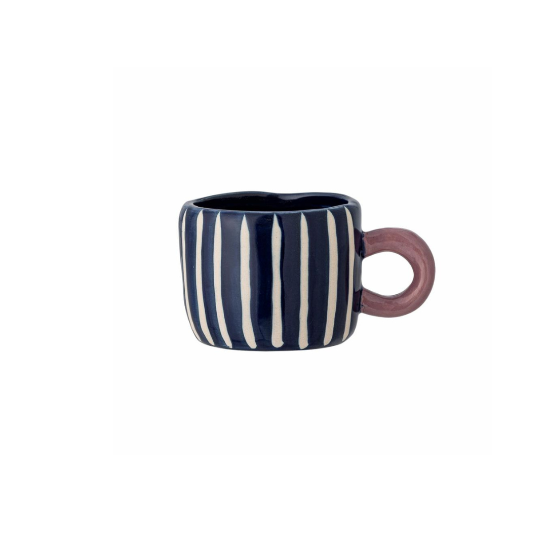 Mini Cup Blu White Stripe