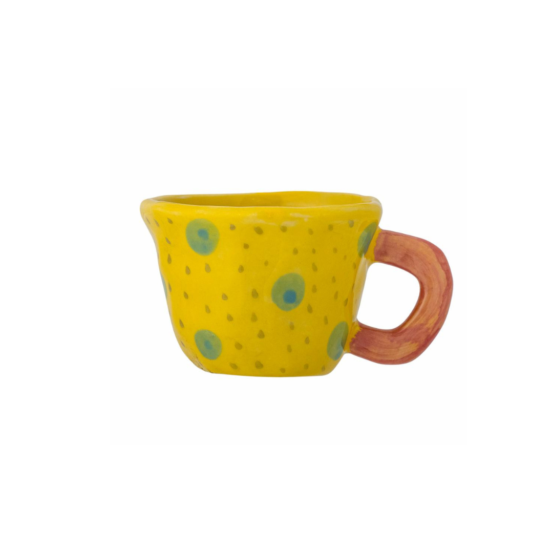 Mini Cup Yellow Dots with pink handle