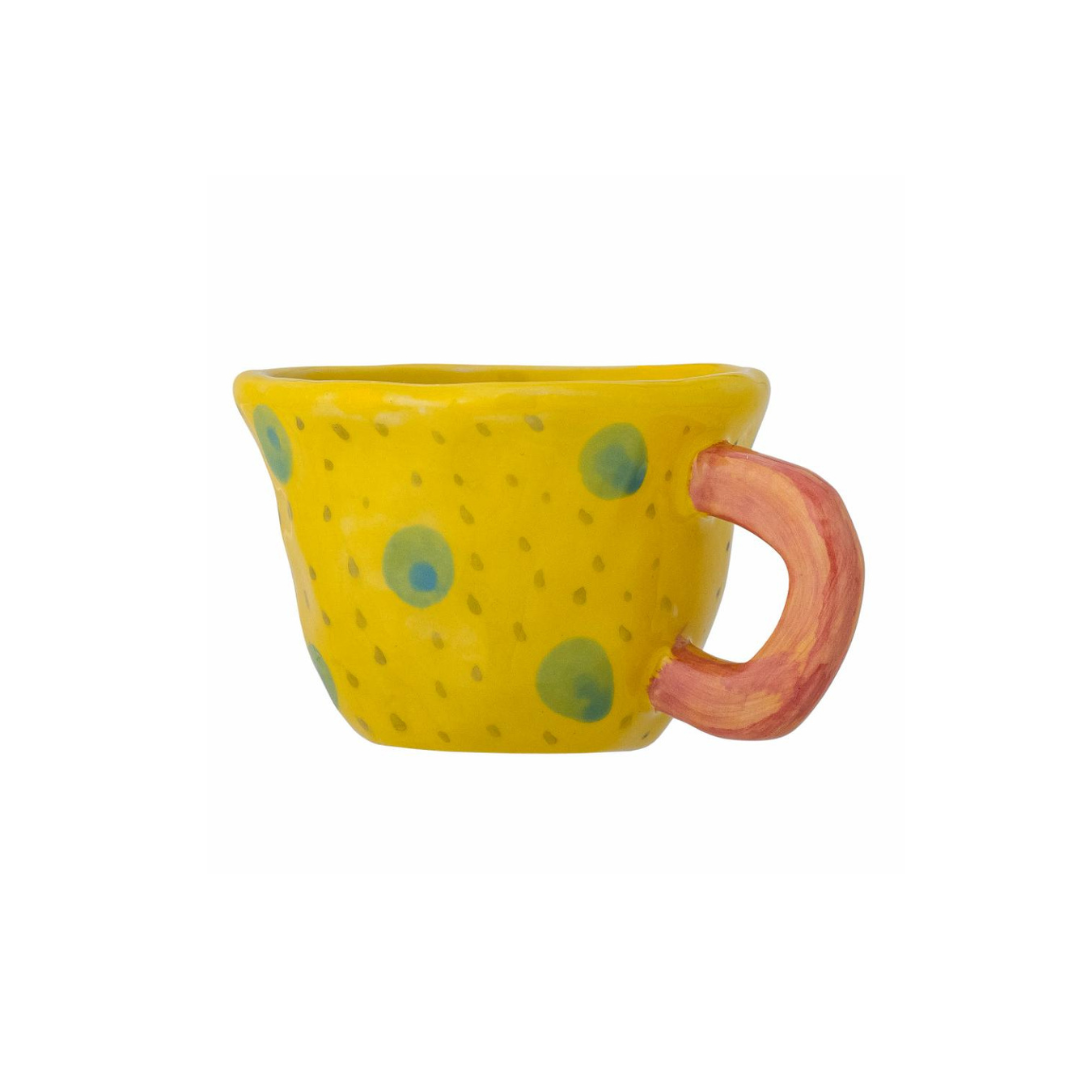 Mini Cup Yellow Dots with pink handle