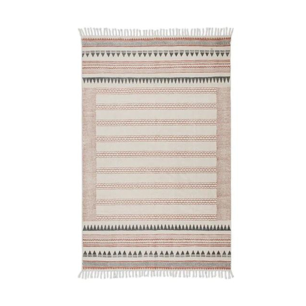 Leodi Cotton Block Printed Rug