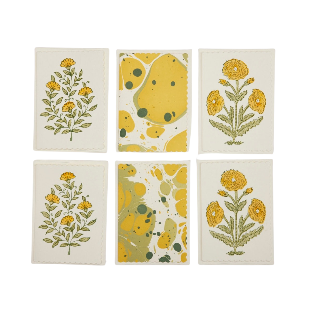 Malika Sunshine - Handcrafted Notecard Set 6 Pack