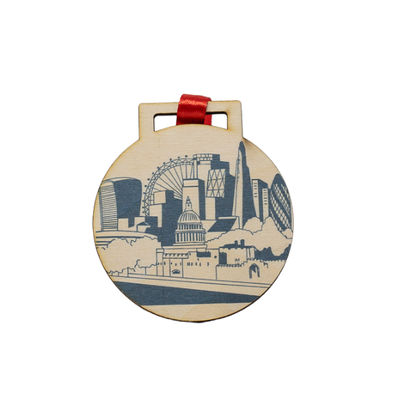 London Skyline Wooden Bauble