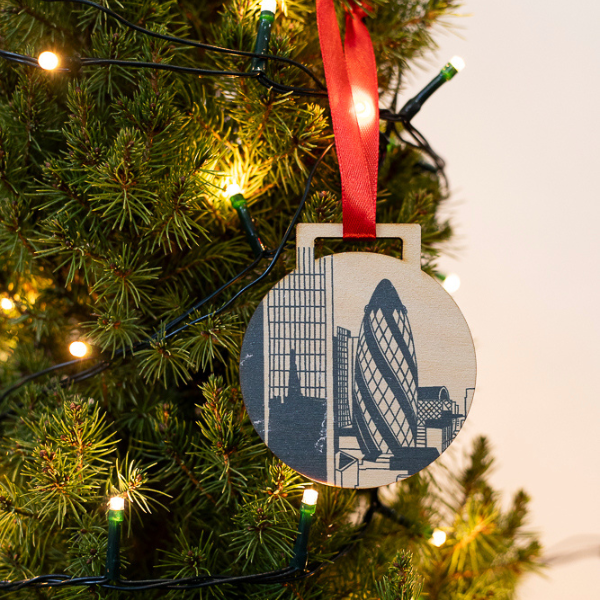 The Gherkin Wooden Bauble