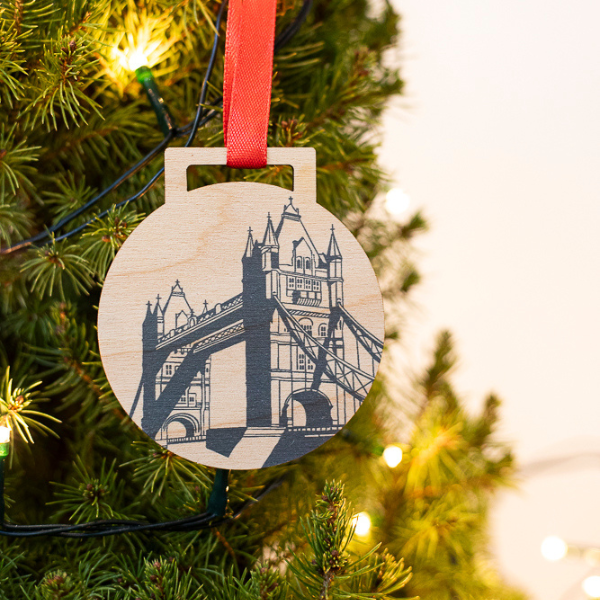 Tower Of London Wooden Christmas Baubles