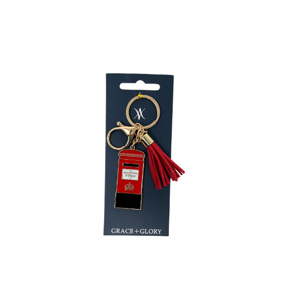 London Post Box Metal Bag Charm