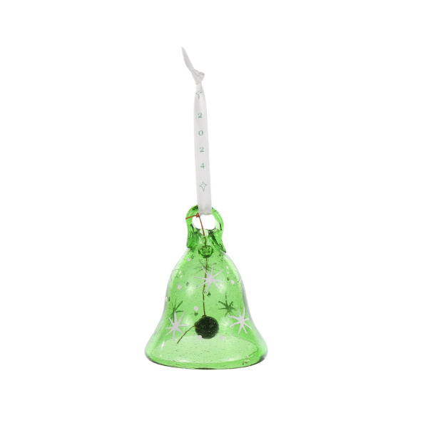 Green Bell 2024 Glass Bauble