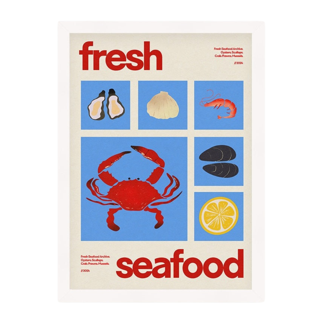 Fresh Seafood A3 Print Unframed