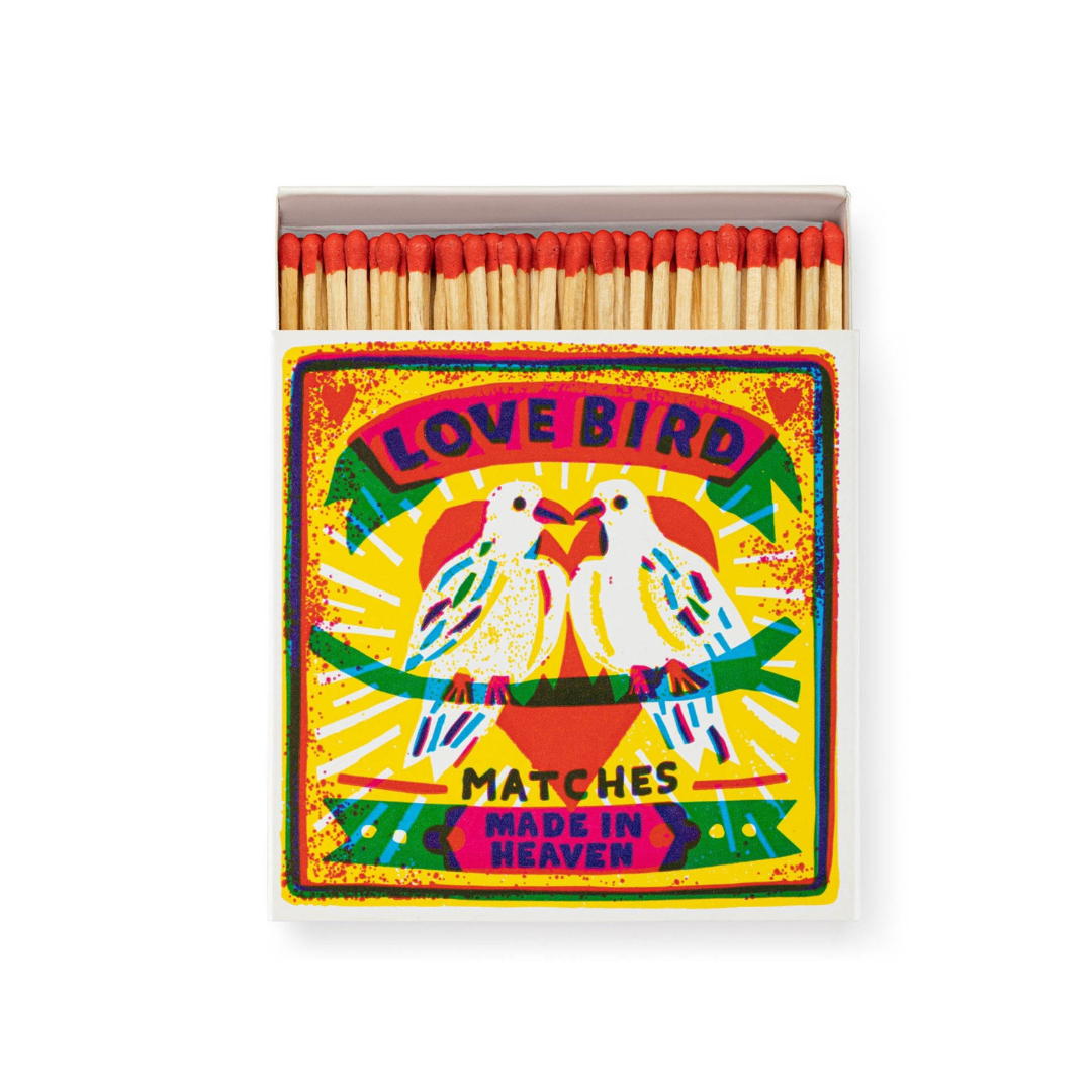 Love Birds Sqaure Matches Box