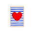 Red French Heart with Blue stripe 
Wooden Postcard