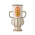 Odina Hand-Painted Vase Cream & 
Green