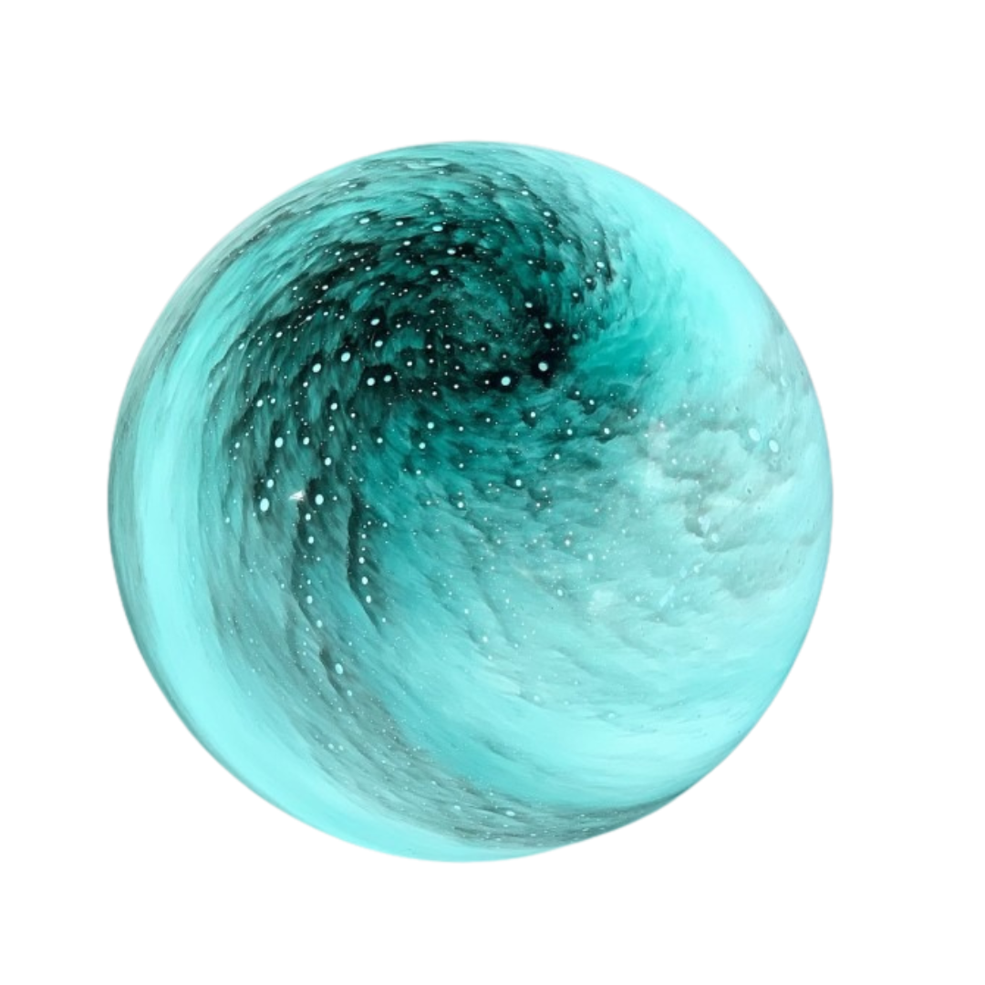 Blue XL Planet Glass Lamp