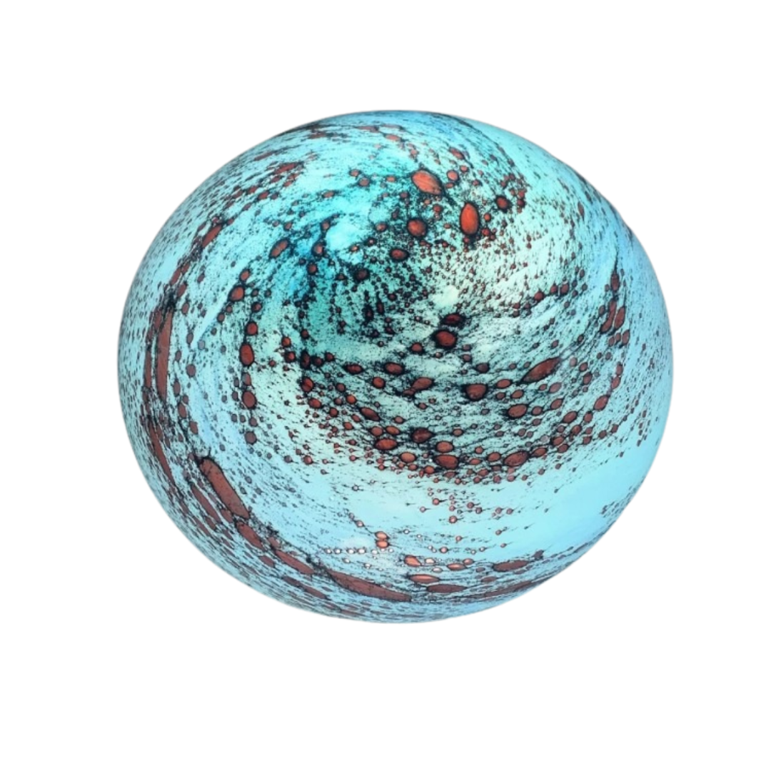 Blue &amp; Brown Planet XL Glass Lamp