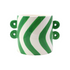 White and green strip medium ceramic plant pot
