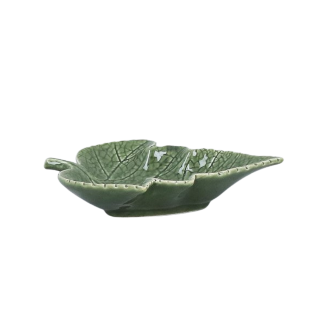 Green Ceramic Garpe Leaf Dish