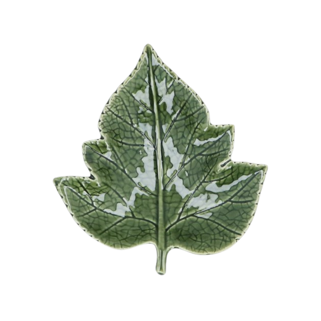 Green Ceramic Garpe Leaf Dish