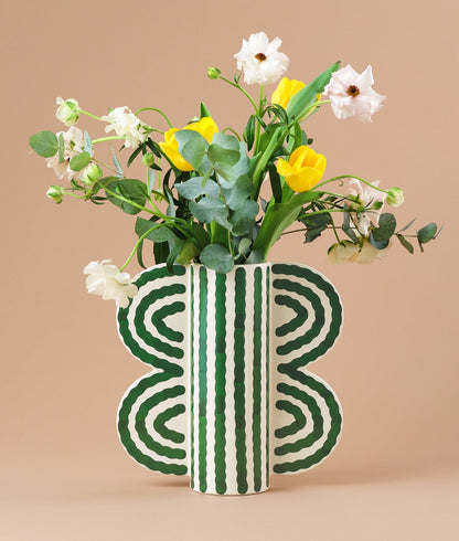 Large Butterfly Vase Green