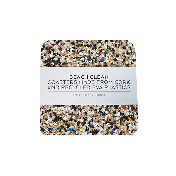 Beach Clean Square Coasters - Set of 4