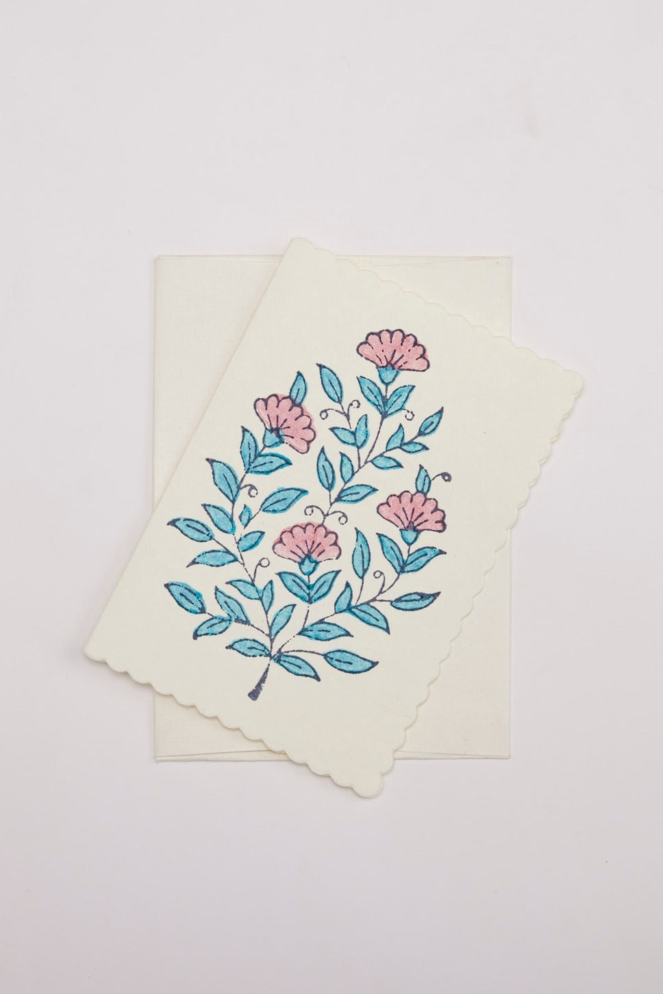 Malika Sunshine Pink &amp; Blue - Handcrafted Notecard Set 6 Pack