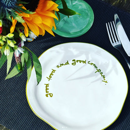 Statement Plate Olive Green- Good Food Good Company