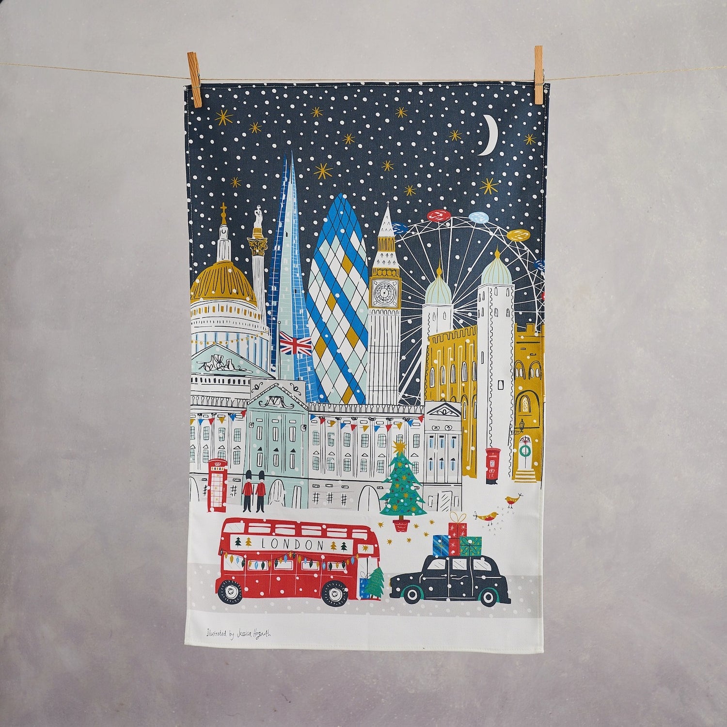 London Winter 100% Cotton Tea Towel