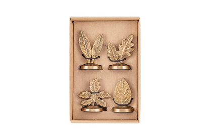 Leaf Brass Place Card Hoder