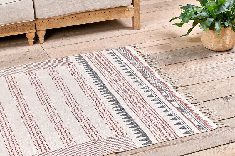 Leodi Cotton Block Printed Rug