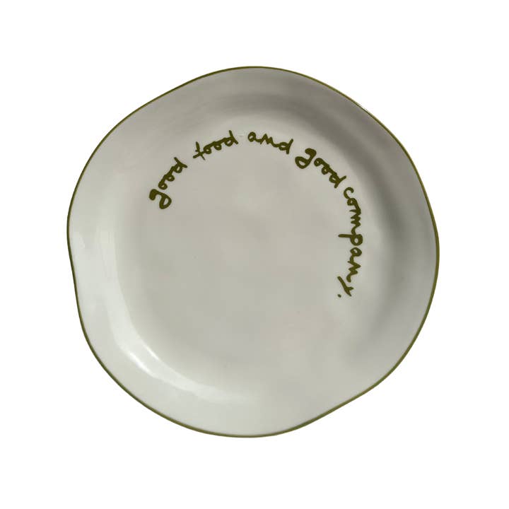 Statement Plate Olive Green- Good Food Good Company