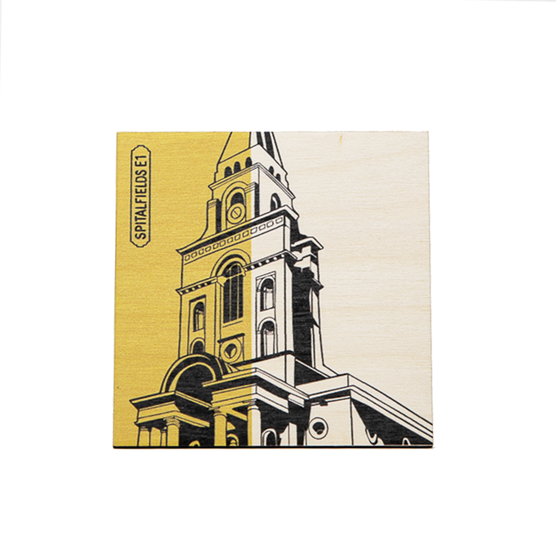 Christ Church Spitalfields Square Wooden Coaster