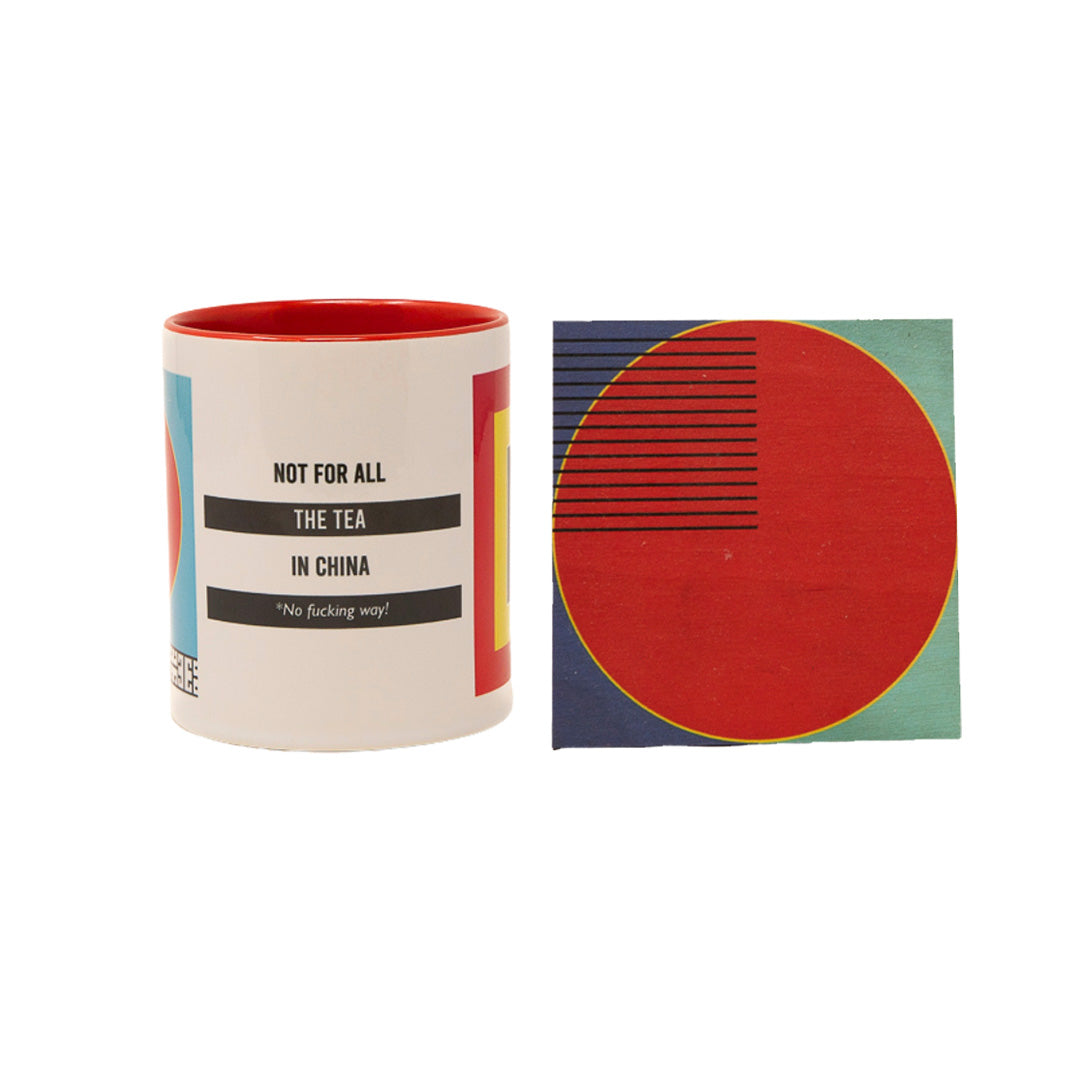 Not For All The Tea In China Ceramic Mug &amp; Wooden Coaster Gift Set