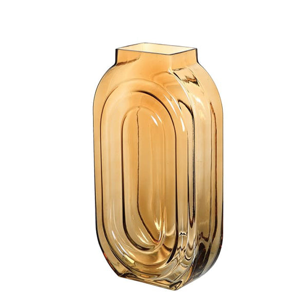 Tall Amber Glass Vase