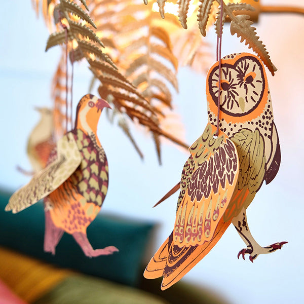 Birds Paper Decorations - Set of 4