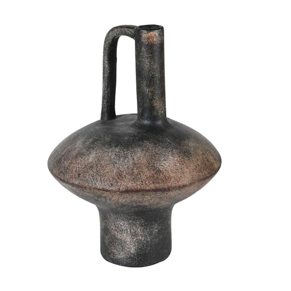 Black Terracotta Vase With Handles