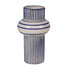 Blue and White Pinstripe Ceramic Vase