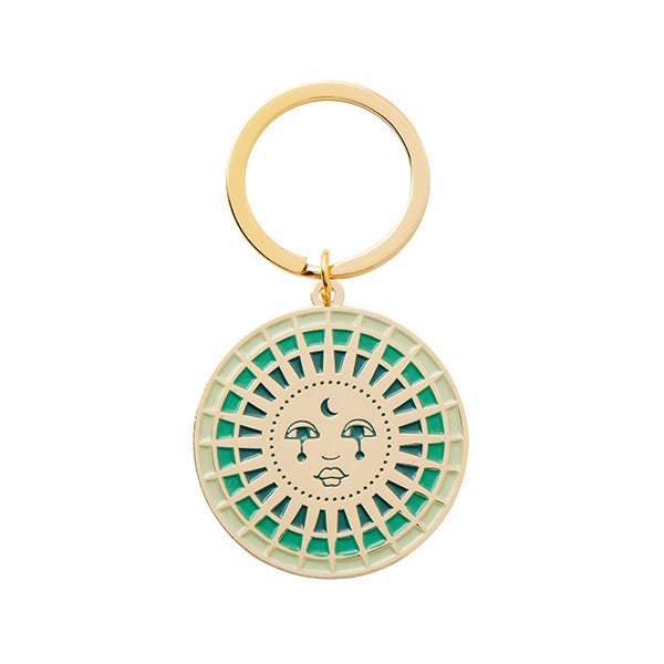 Handamade Moon Face Enamel Keychains