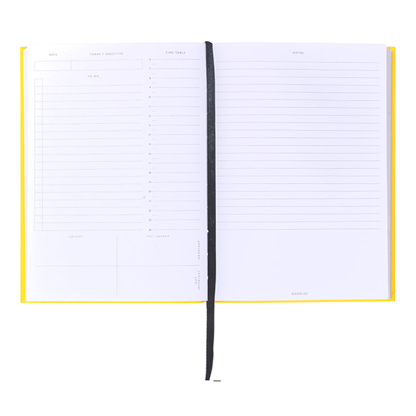 Soft Cover Neon Yellow Undate Daily Planner