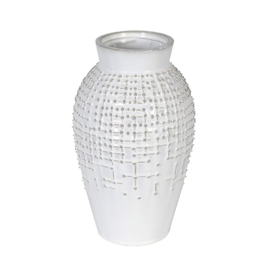 Off White Dot Ceramic Vase