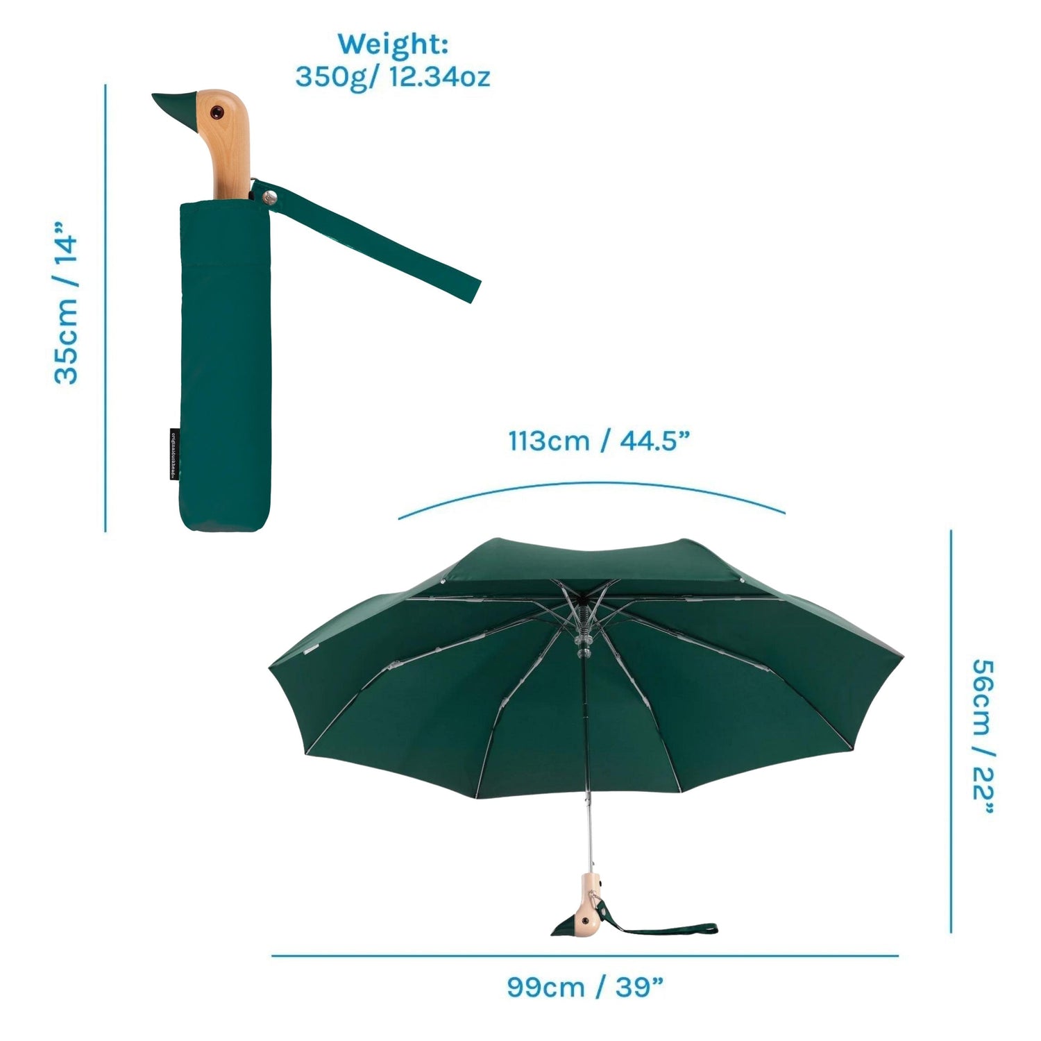 Forest Green Duck Compact Umbrella