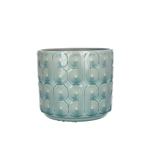 Blue Palmier Cearamic Pot Cover