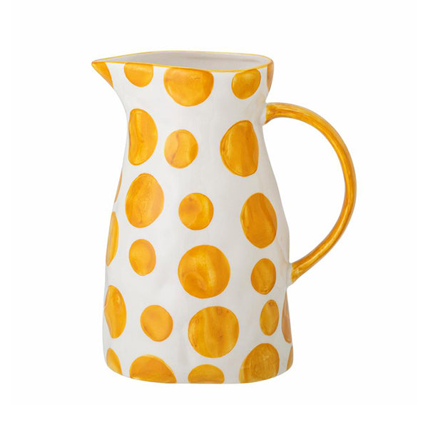 Yellow Dots Handpainted Stoneware Jug